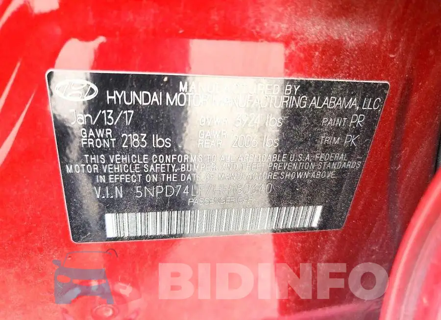 5NPD74LF7HH180340 Photo# 12