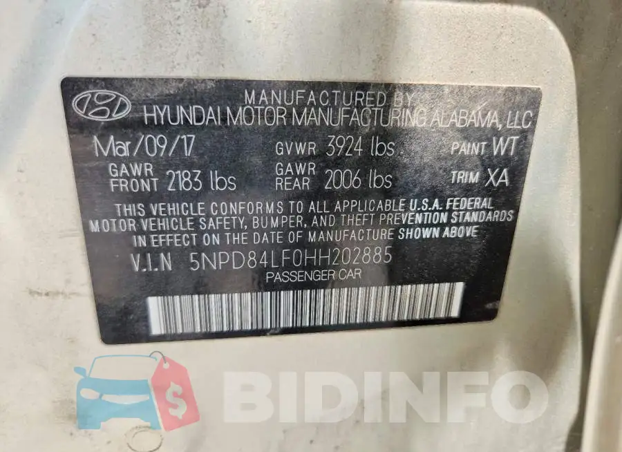 5NPD84LF0HH202885 Photo# 13