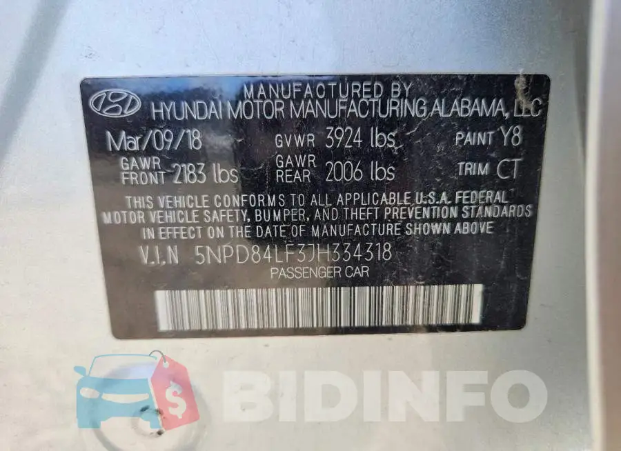 5NPD84LF3JH334318 Photo# 12