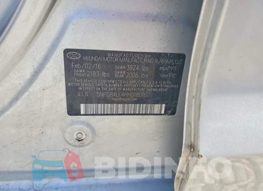 5NPD84LF4HH018016 Photo# 12
