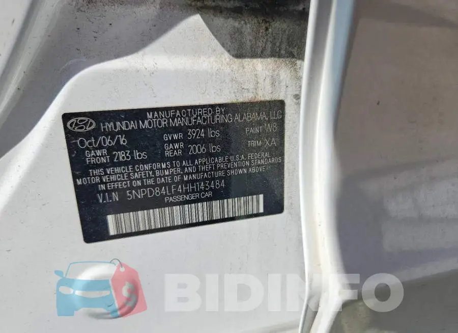 5NPD84LF4HH143484 Photo# 12
