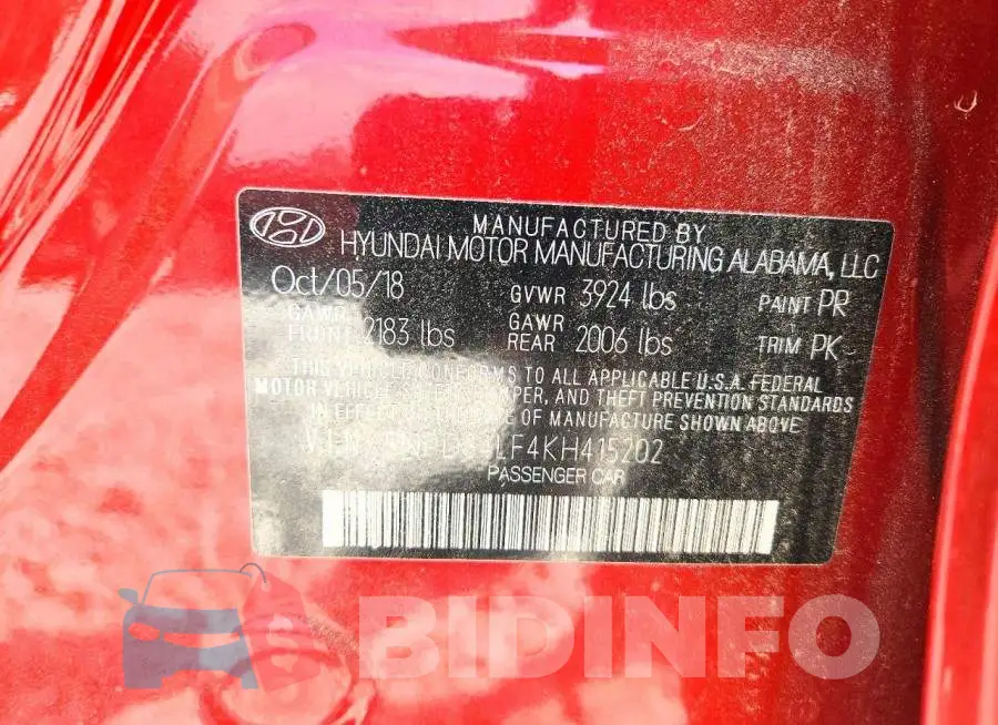 5NPD84LF4KH415202 Photo# 12