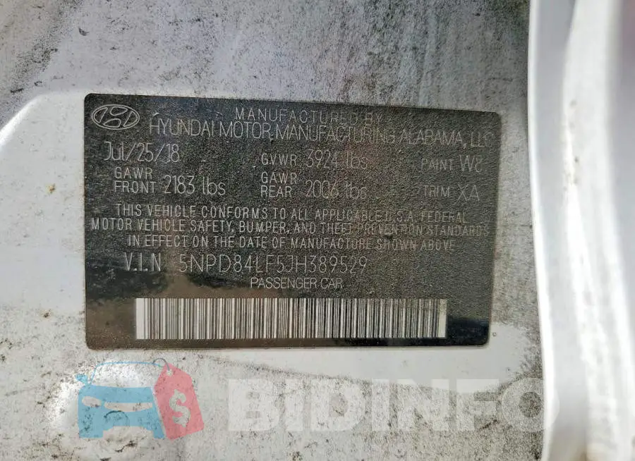 5NPD84LF5JH389529 Photo# 12