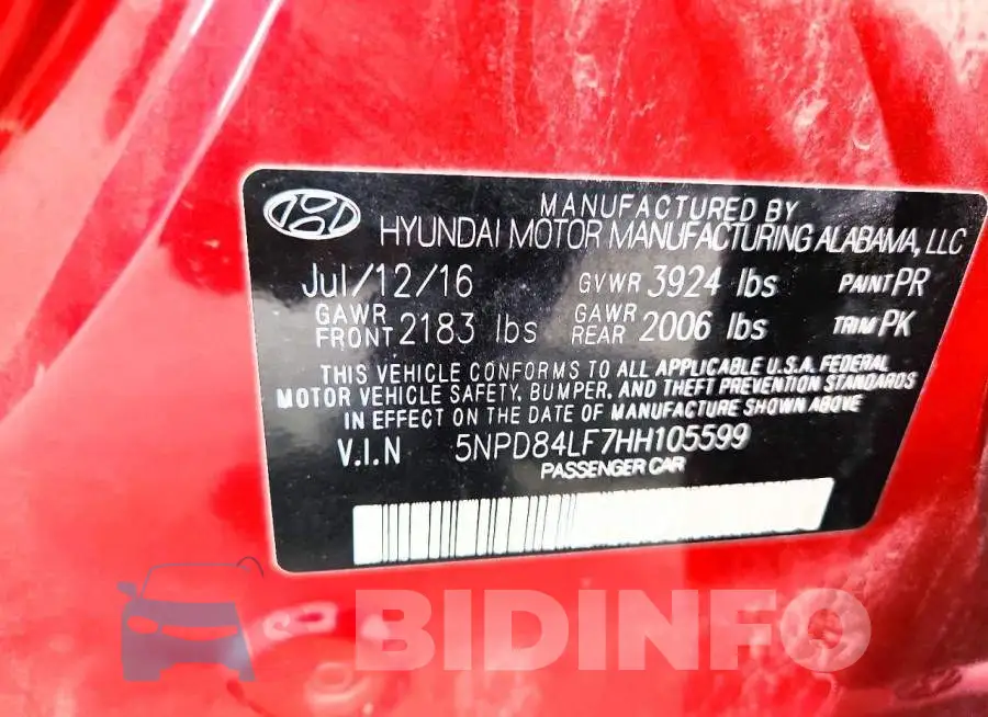 5NPD84LF7HH105599 Photo# 12