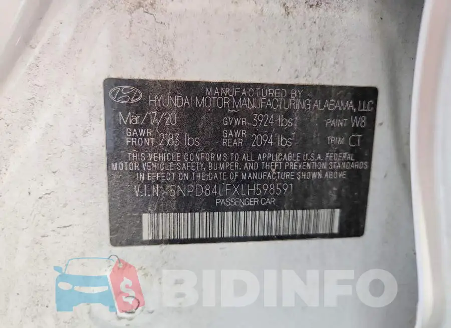 5NPD84LFXLH598591 Photo# 12