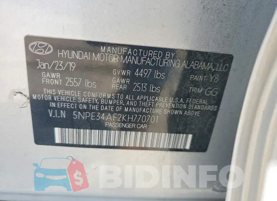 5NPE34AF2KH770701 Photo# 12