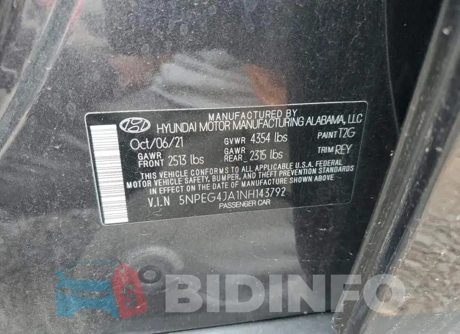 5NPEG4JA1NH143792 Photo# 12