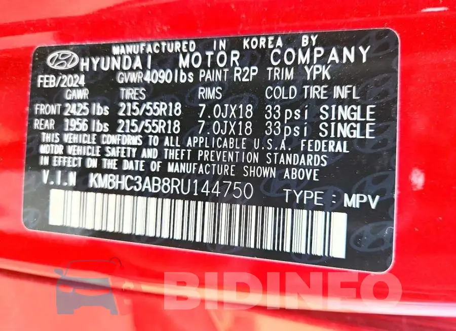 KM8HC3AB8RU144750 Photo# 13