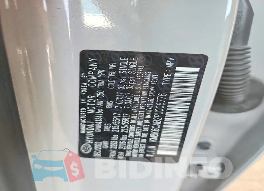 KM8K6CAB2PU006776 Photo# 13