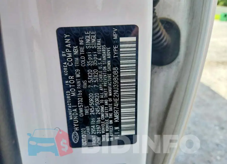 KM8R74HE2NU398088 Photo# 13