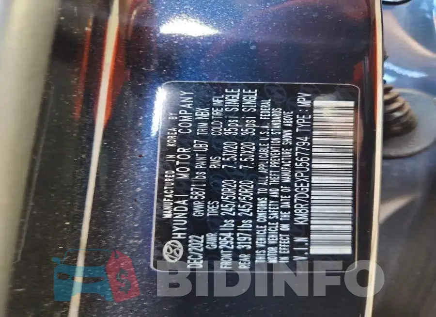 KM8R7DGEXPU567794 Photo# 14