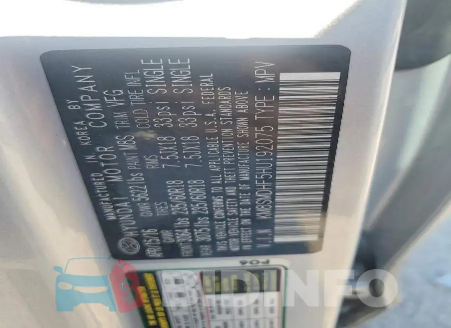 KM8SMDHF5HU192075 Photo# 13