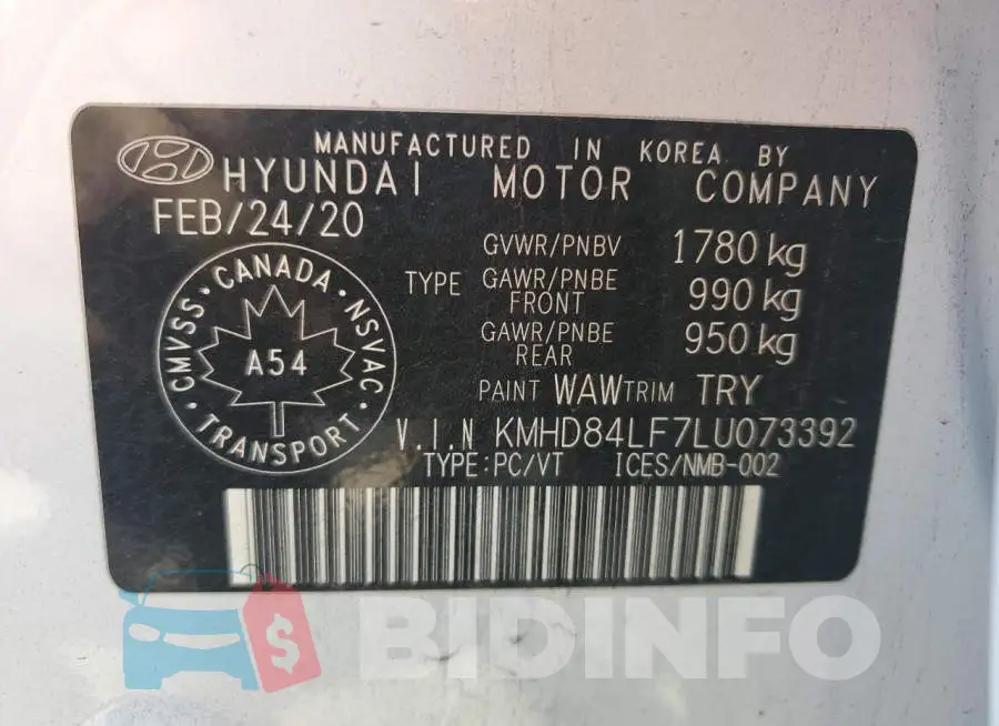 KMHD84LF7LU073392 Photo# 13