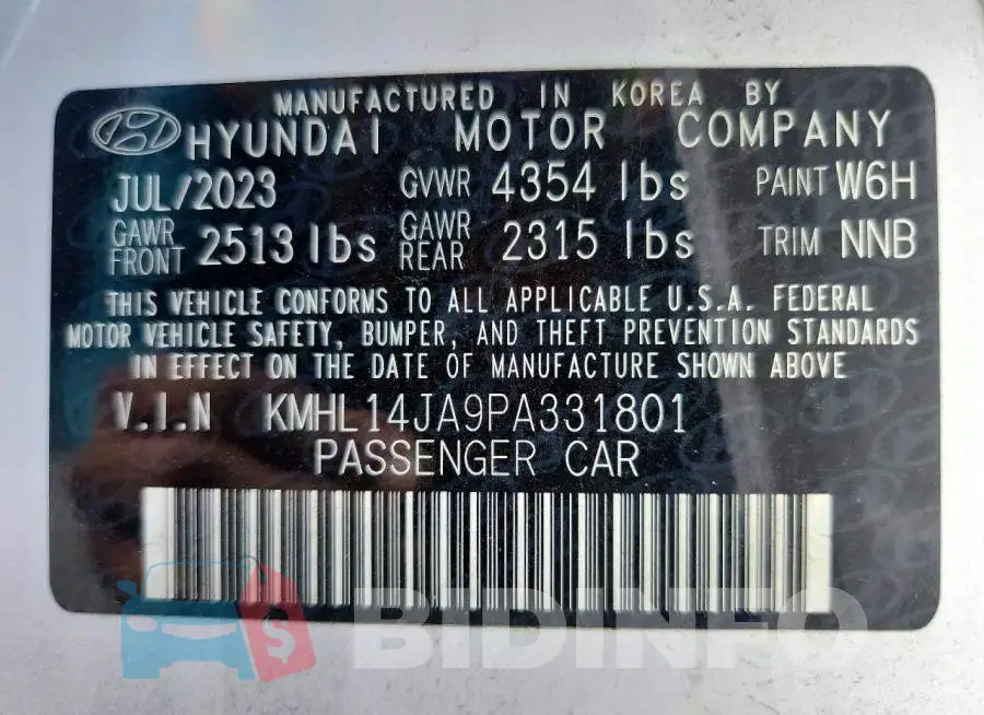 KMHL14JA9PA331801 Photo# 12