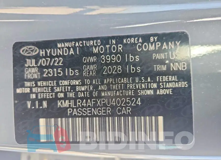 KMHLR4AFXPU402524 Photo# 12