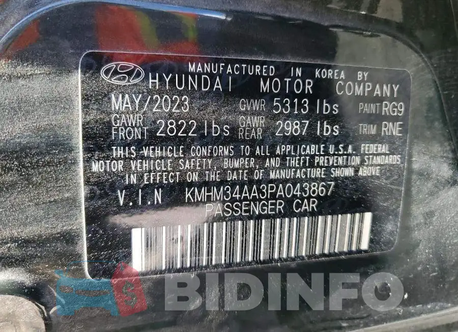 KMHM34AA3PA043867 Photo# 13