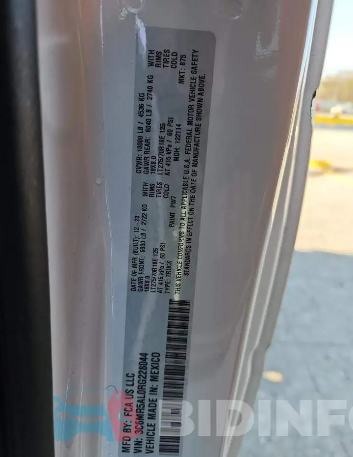 3C6MR5AL0RG228044 Photo# 12