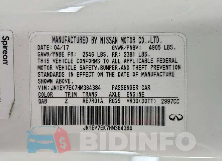 JN1EV7EK7HM364384 Photo# 12
