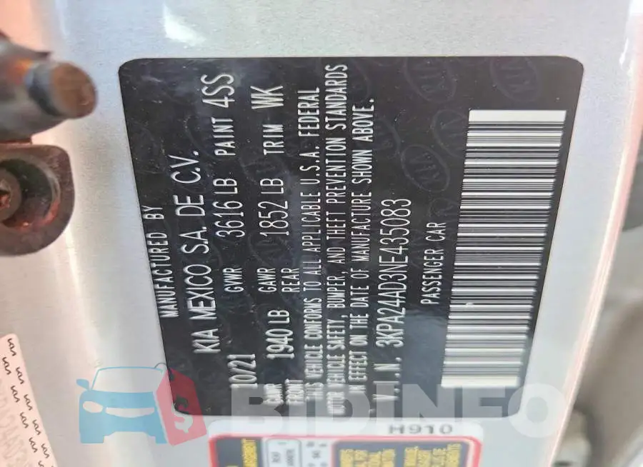 3KPA24AD3NE435083 Photo# 12