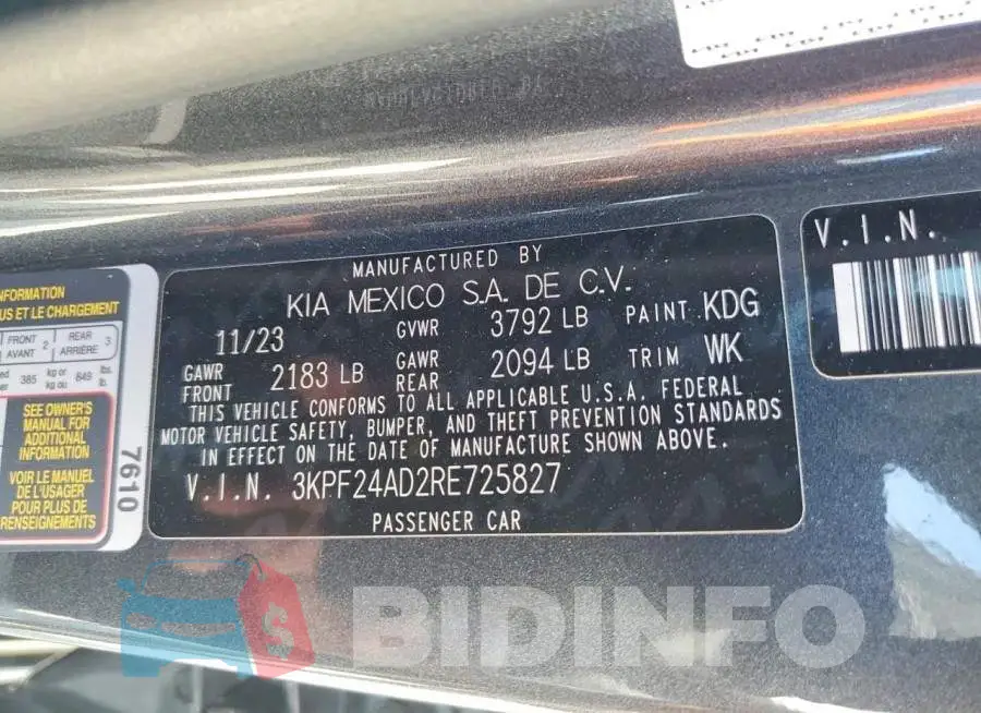 3KPF24AD2RE725827 Photo# 13