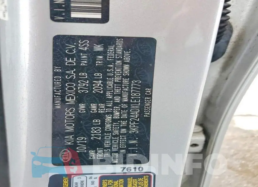 3KPF24ADXLE187773 Photo# 12