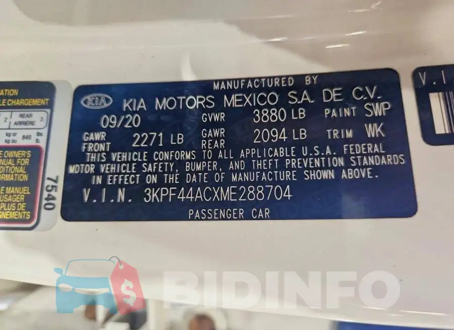 3KPF44ACXME288704 Photo# 12