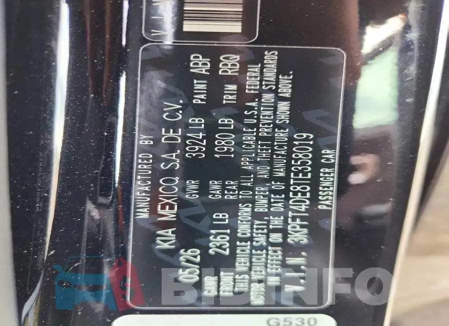3KPFT4DE8TE358019 Photo# 13