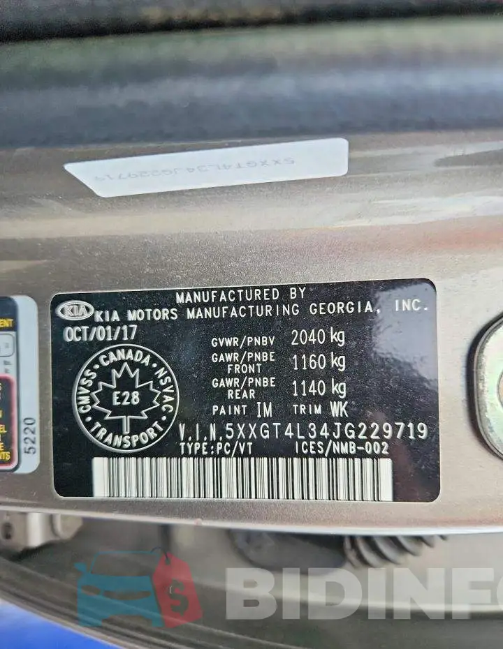 5XXGT4L34JG229719 Photo# 13