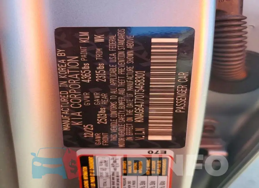 KNAG64J70T5468301 Photo# 12