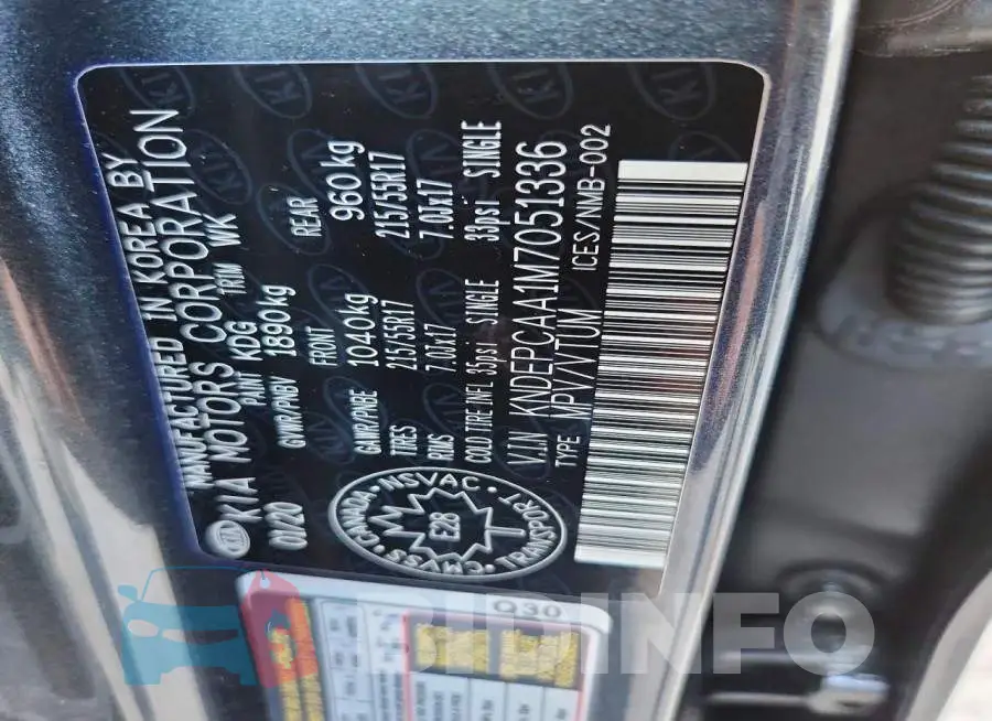 KNDEPCAA1M7051336 Photo# 13