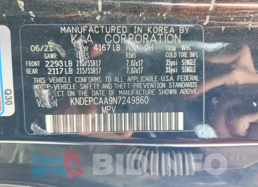 KNDEPCAA9N7249860 Photo# 13