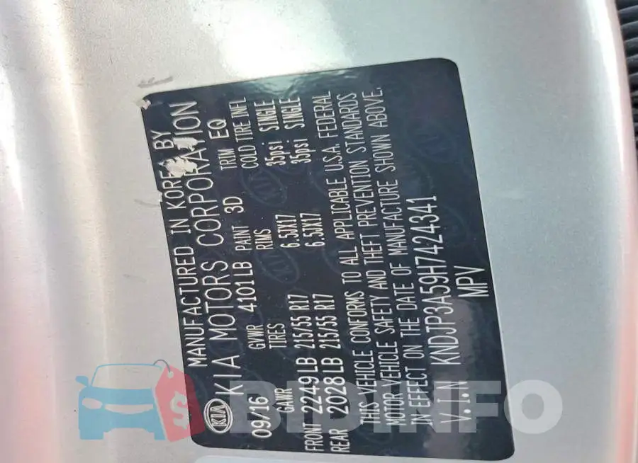 KNDJP3A59H7424341 Photo# 12