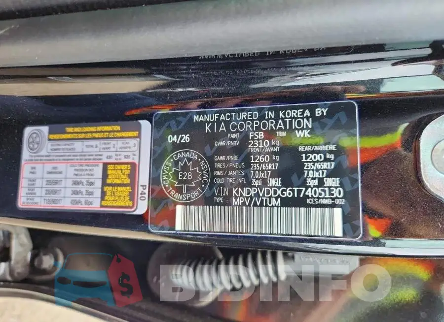 KNDPVDDG6T7405130 Photo# 14