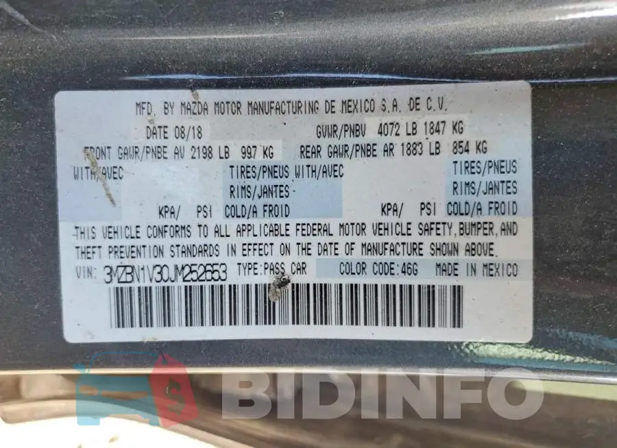 3MZBN1V30JM252653 Photo# 12