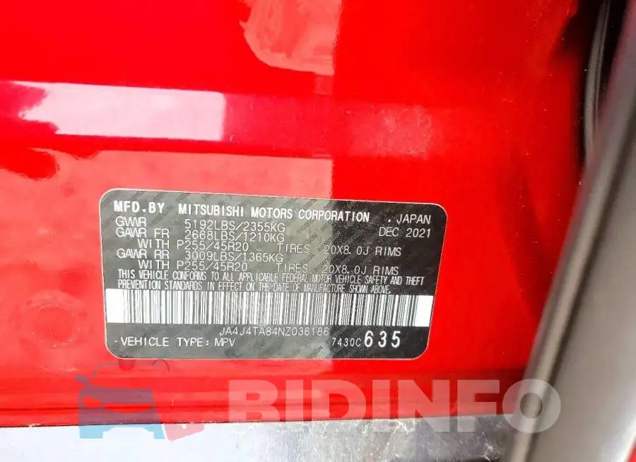 JA4J4TA84NZ036186 Photo# 13