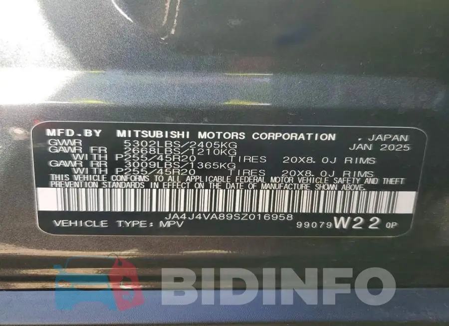 JA4J4VA89SZ016958 Photo# 13