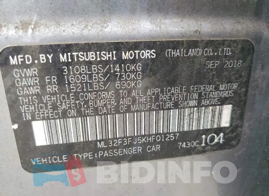 ML32F3FJ5KHF01257 Photo# 12