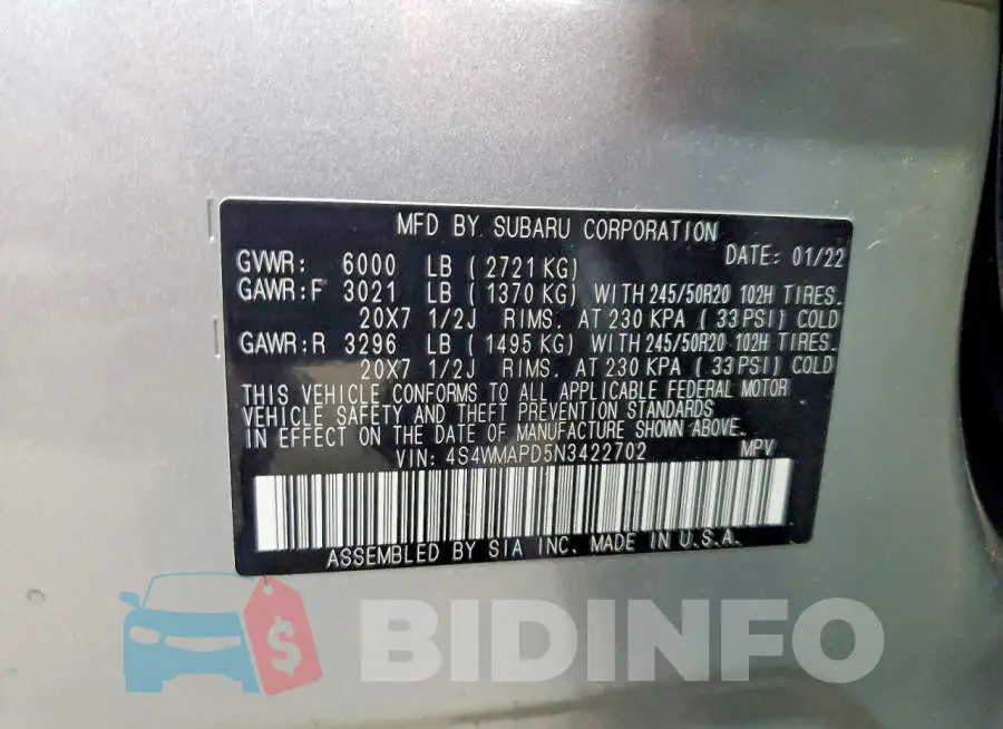 4S4WMAPD5N3422702 Photo# 13
