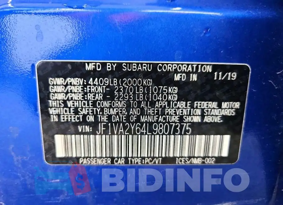 JF1VA2Y64L9807375 Photo# 12