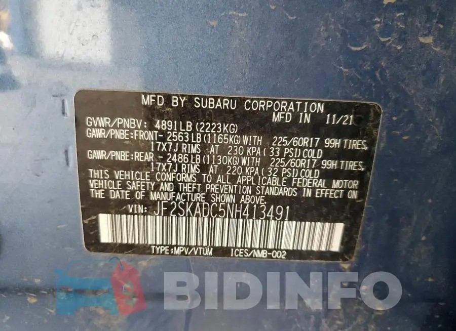 JF2SKADC5NH413491 Photo# 13