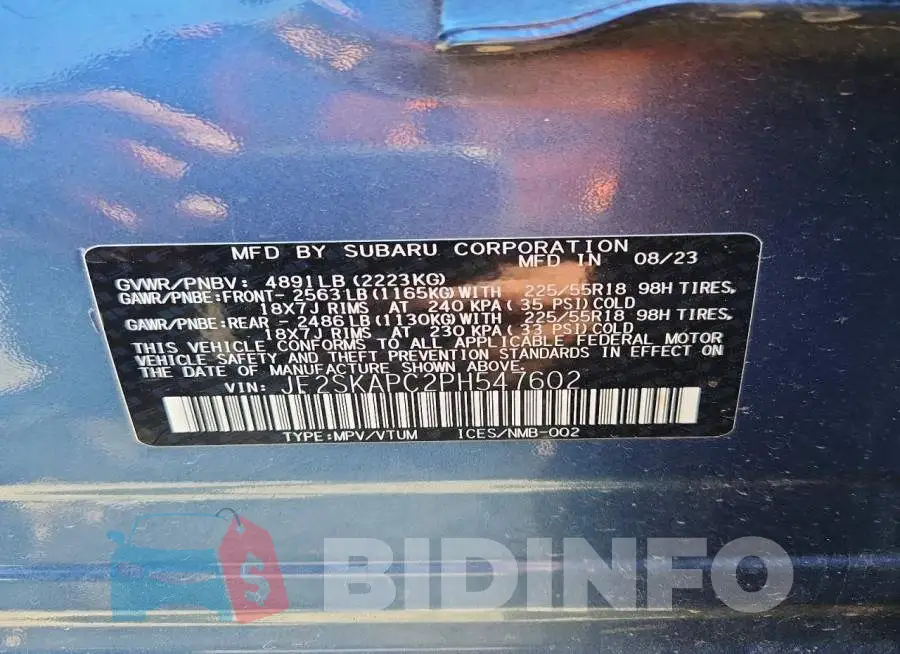 JF2SKAPC2PH547602 Photo# 14