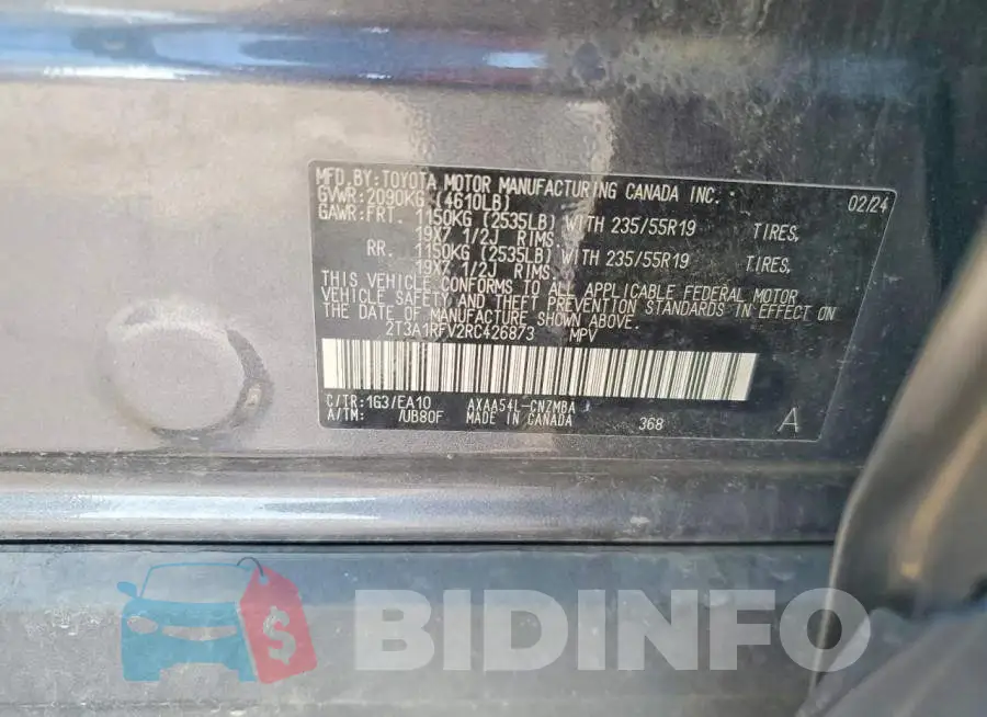 2T3A1RFV2RC426873 Photo# 12