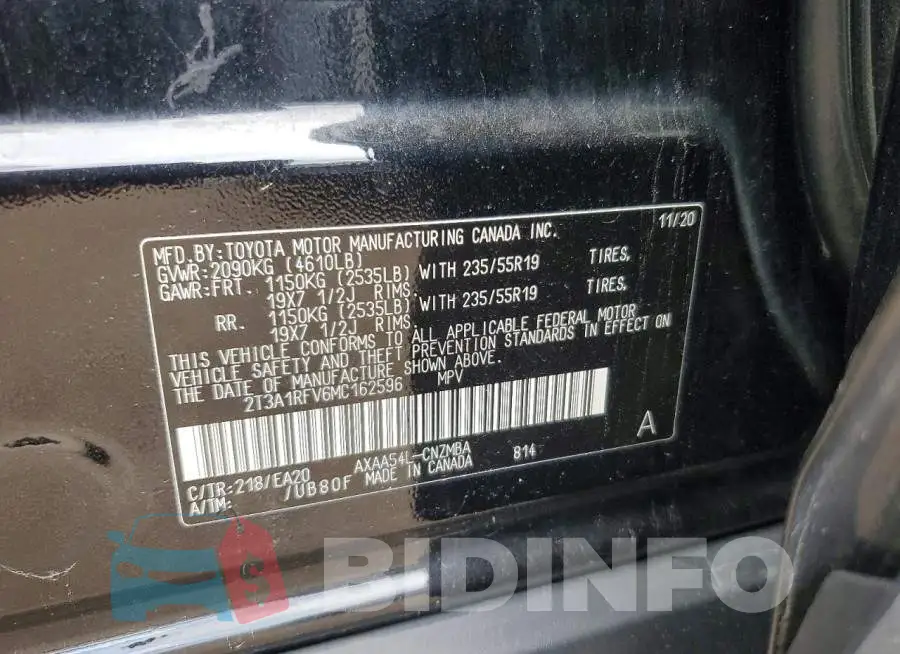 2T3A1RFV6MC162596 Photo# 12