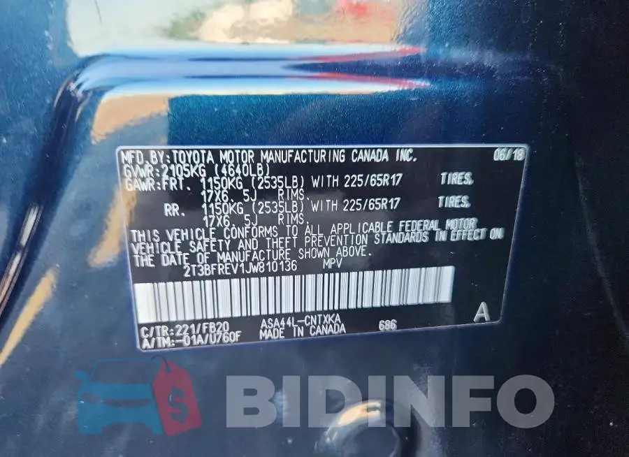 2T3BFREV1JW810136 Photo# 13