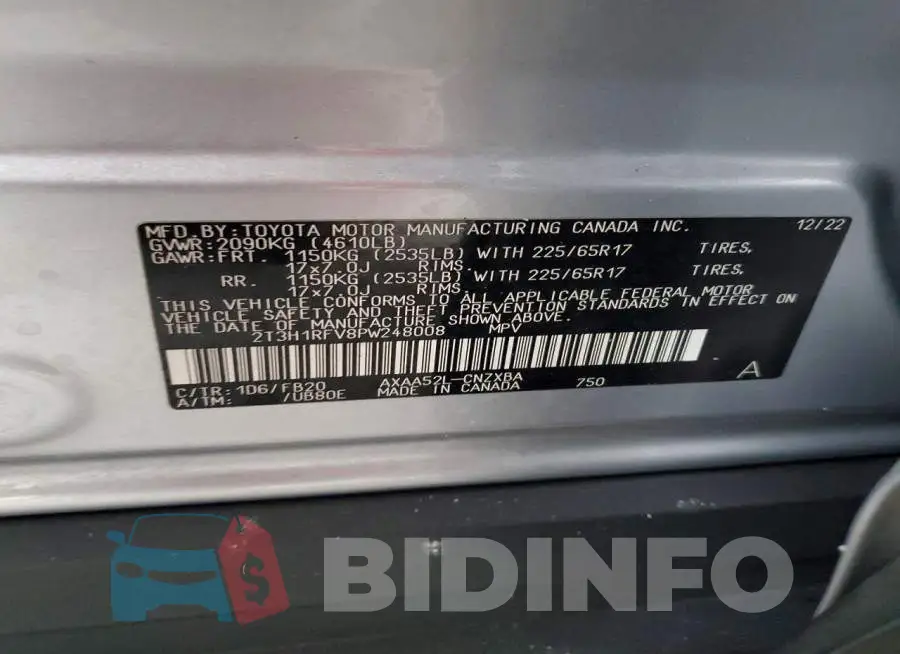 2T3H1RFV8PW248008 Photo# 14