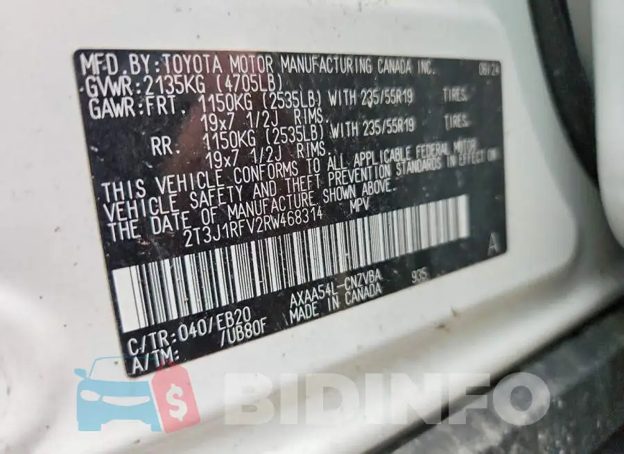 2T3J1RFV2RW468314 Photo# 13