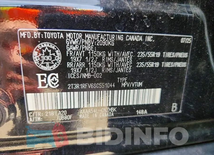 2T3R1RFV6SC551044 Photo# 13
