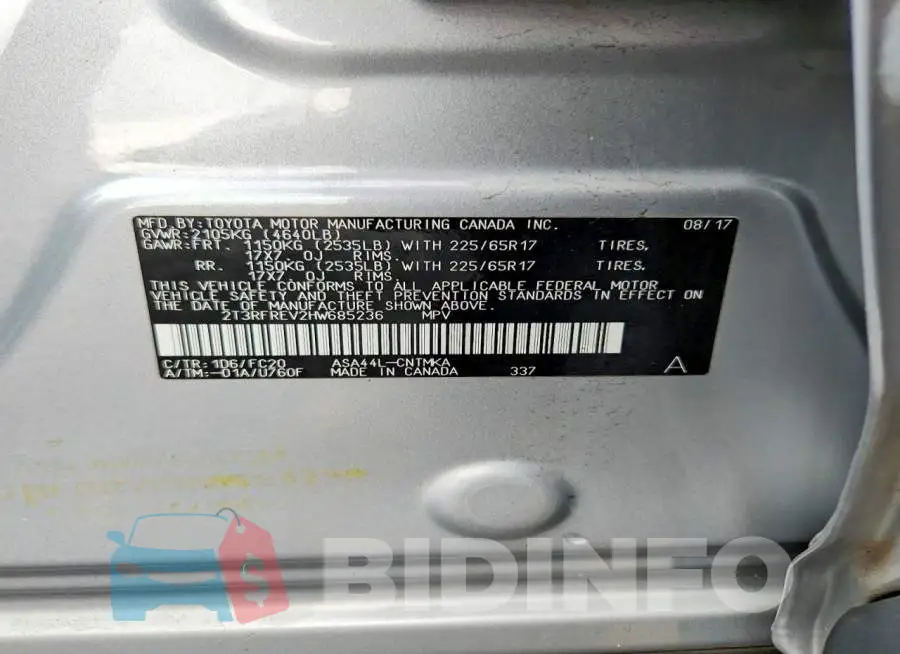 2T3RFREV2HW685236 Photo# 13