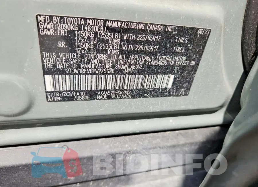 2T3W1RFV8PW275636 Photo# 13