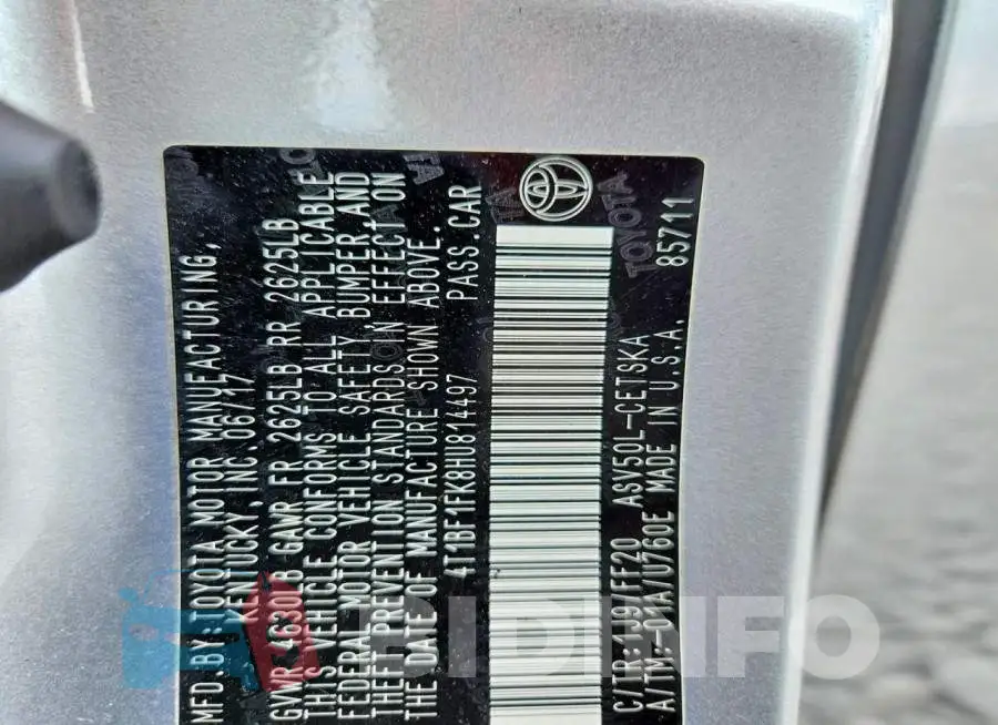 4T1BF1FK8HU814497 Photo# 12